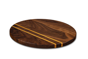 12" Round Walnut Charcuterie and Cheese Board